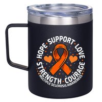 Multiple Sclerosis Awareness Family Support Ms Awareness 12oz Stainless Steel Coffee Mug