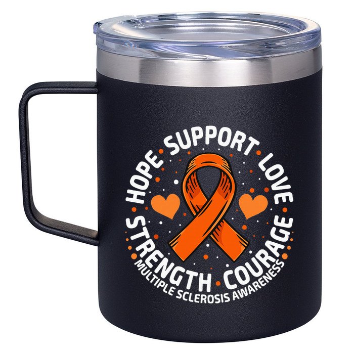 Multiple Sclerosis Awareness Family Support Ms Awareness 12oz Stainless Steel Coffee Mug