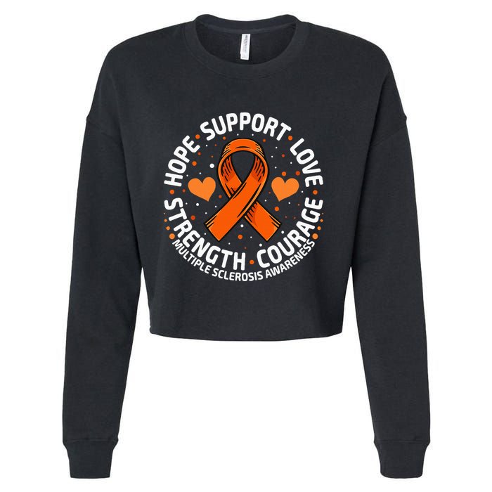 Multiple Sclerosis Awareness Family Support Ms Awareness Cropped Pullover Crew