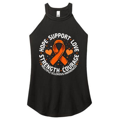 Multiple Sclerosis Awareness Family Support Ms Awareness Women's Perfect Tri Rocker Tank