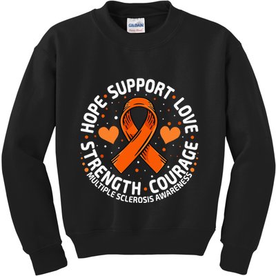 Multiple Sclerosis Awareness Family Support Ms Awareness Kids Sweatshirt
