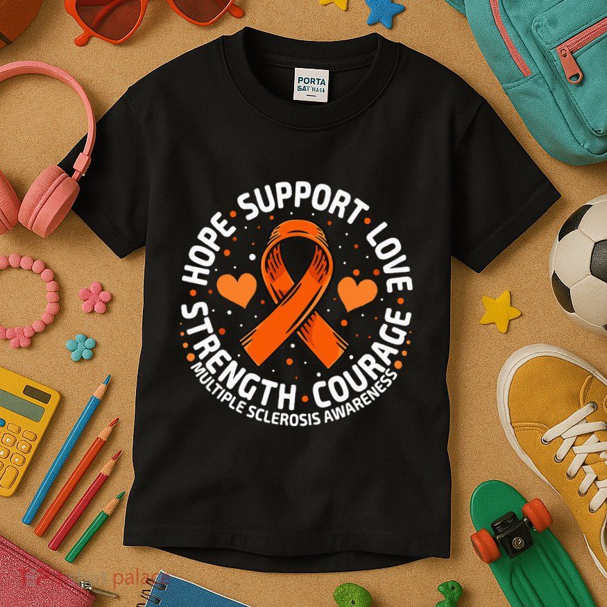 Multiple Sclerosis Awareness Family Support Ms Awareness Kids T-Shirt
