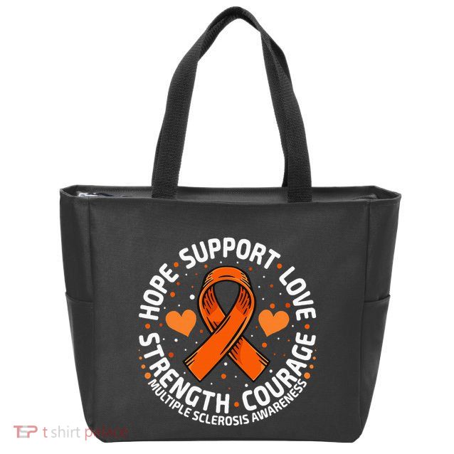 Multiple Sclerosis Awareness Family Support Ms Awareness Zip Tote Bag