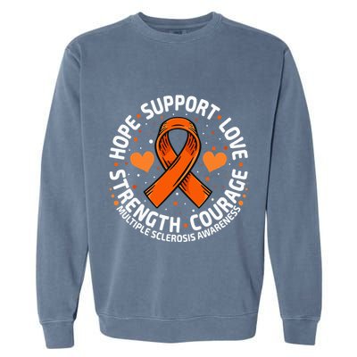 Multiple Sclerosis Awareness Family Support Ms Awareness Garment-Dyed Sweatshirt