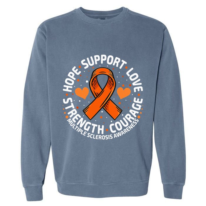 Multiple Sclerosis Awareness Family Support Ms Awareness Garment-Dyed Sweatshirt