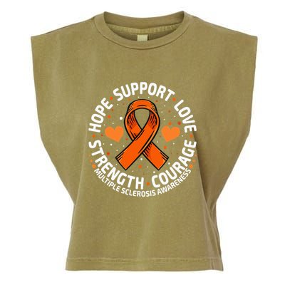Multiple Sclerosis Awareness Family Support Ms Awareness Garment-Dyed Women's Muscle Tee