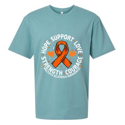 Multiple Sclerosis Awareness Family Support Ms Awareness Sueded Cloud Jersey T-Shirt