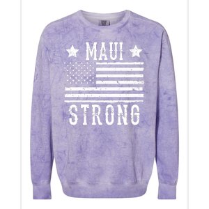 Maui Strong American Flag Colorblast Crewneck Sweatshirt