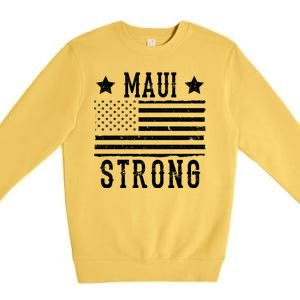 Maui Strong American Flag Premium Crewneck Sweatshirt