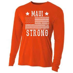 Maui Strong American Flag Cooling Performance Long Sleeve Crew