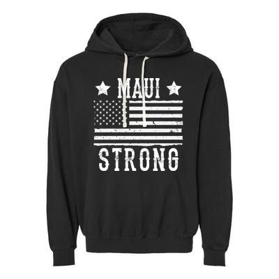 Maui Strong American Flag Garment-Dyed Fleece Hoodie
