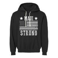 Maui Strong American Flag Garment-Dyed Fleece Hoodie