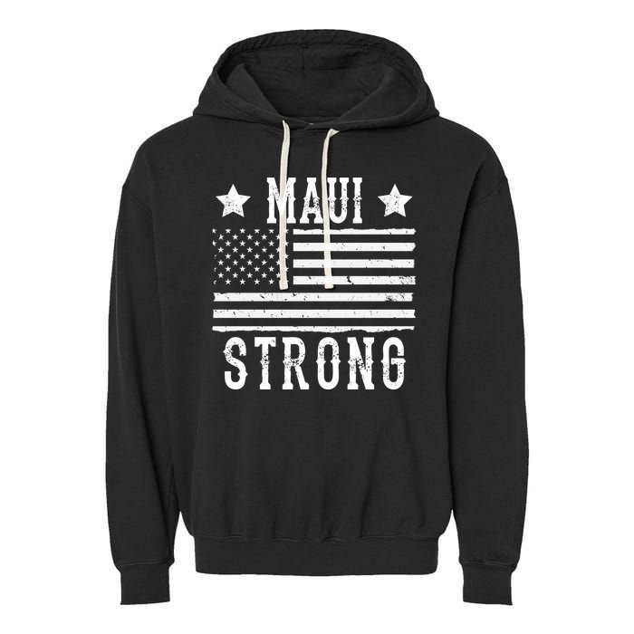 Maui Strong American Flag Garment-Dyed Fleece Hoodie