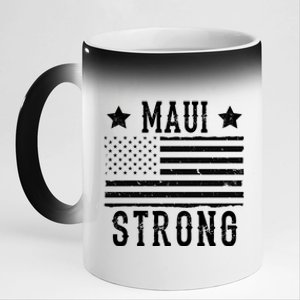 Maui Strong American Flag 11oz Black Color Changing Mug