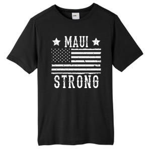 Maui Strong American Flag Tall Fusion ChromaSoft Performance T-Shirt