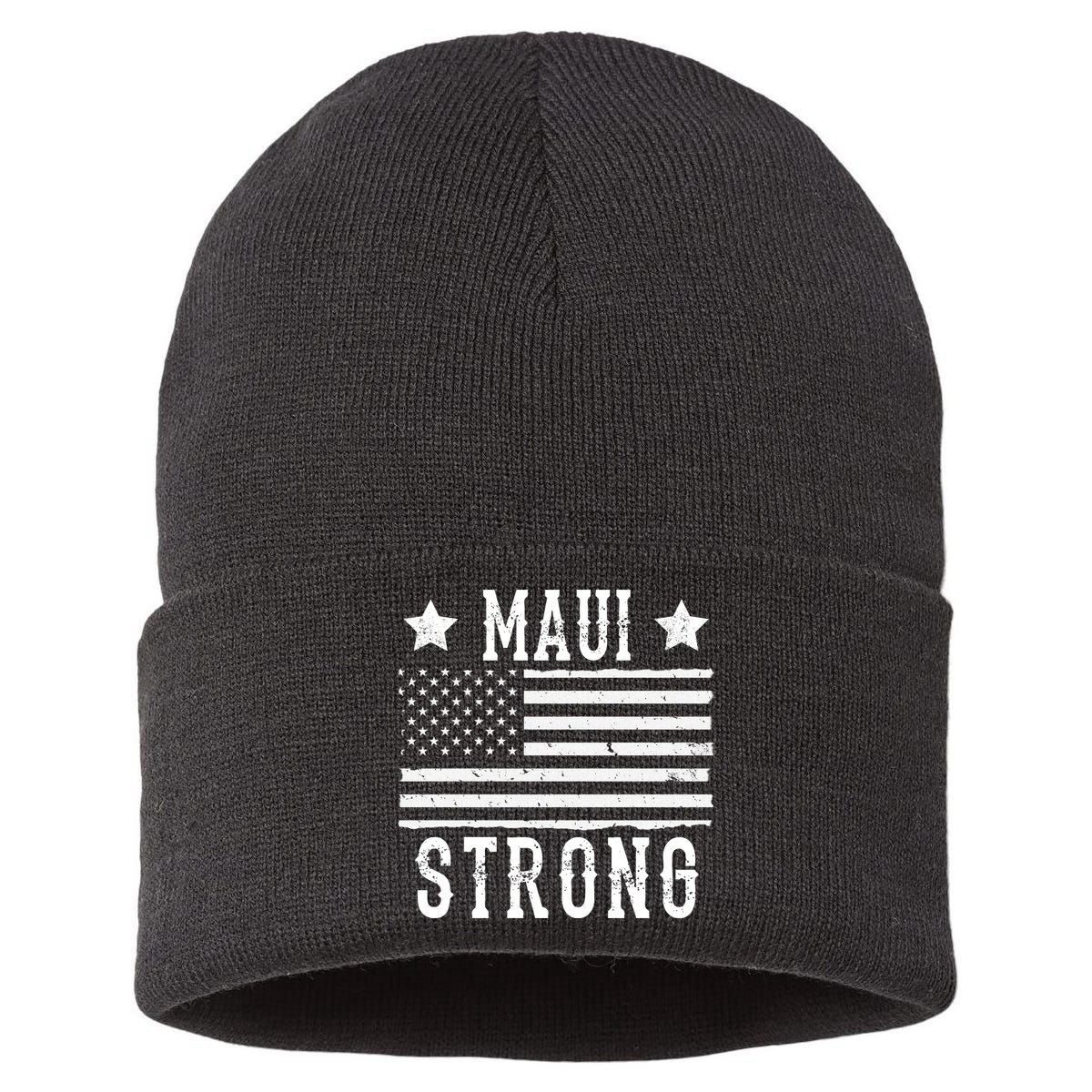 Maui Strong American Flag Sustainable Knit Beanie