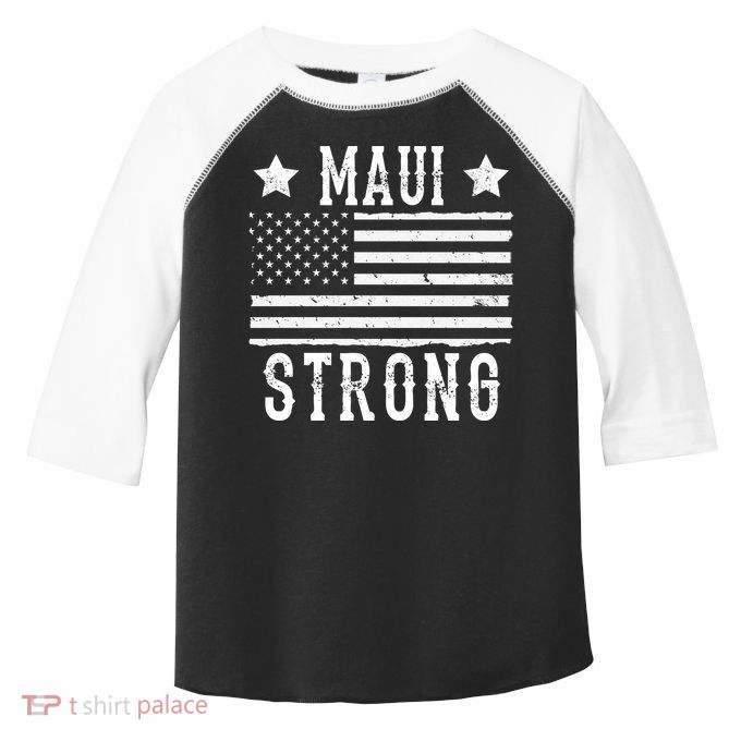 Maui Strong American Flag Toddler Fine Jersey T-Shirt