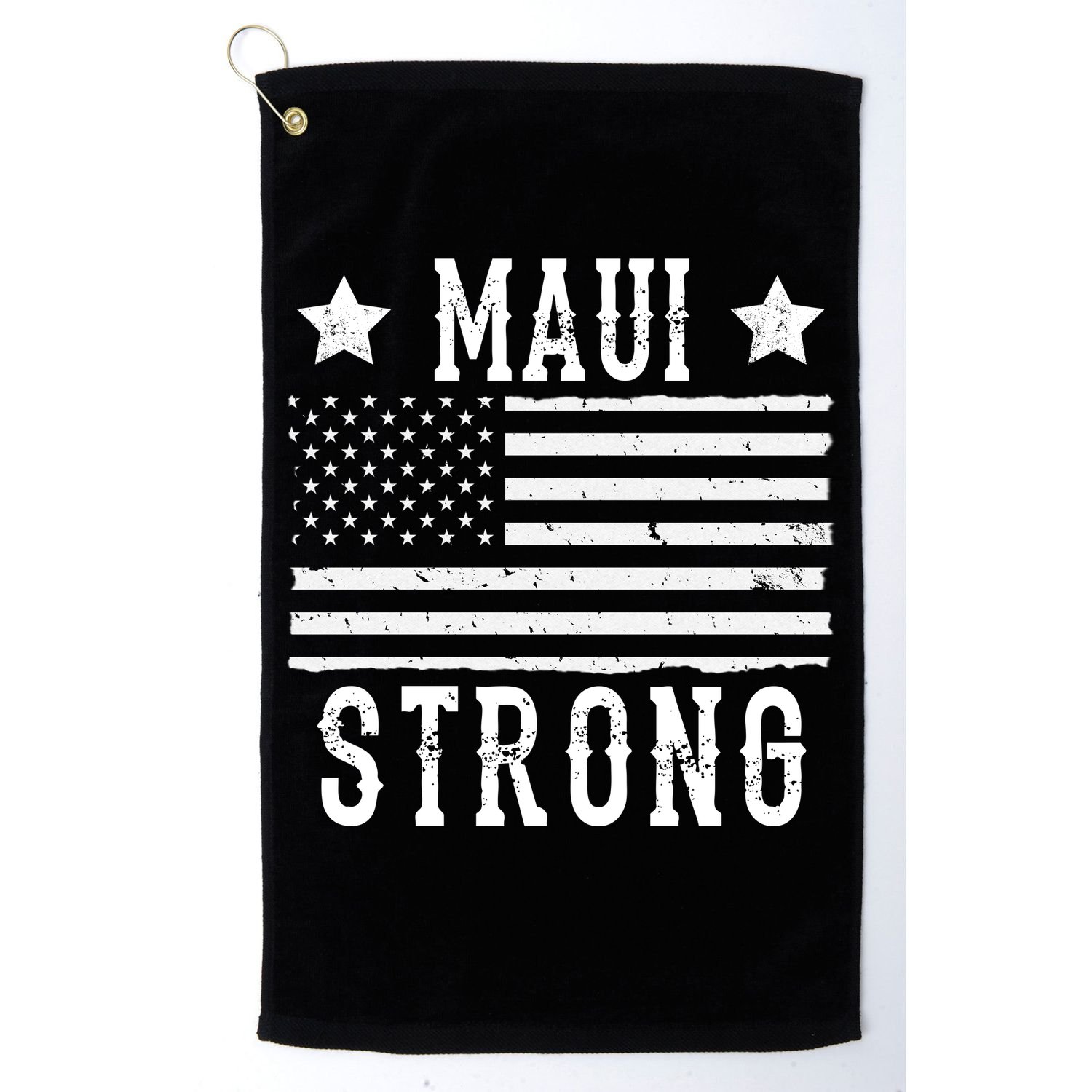 Maui Strong American Flag Golf Towel