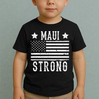 Maui Strong American Flag Toddler T-Shirt