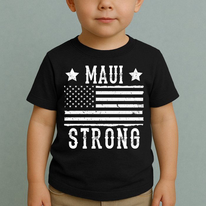 Maui Strong American Flag Toddler T-Shirt