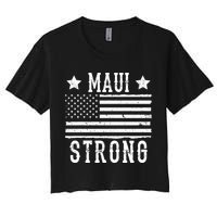 Maui Strong American Flag Women's Crop Top Tee