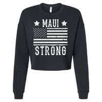 Maui Strong American Flag Cropped Pullover Crew