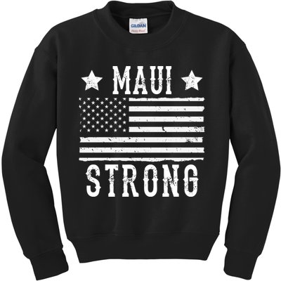 Maui Strong American Flag Kids Sweatshirt