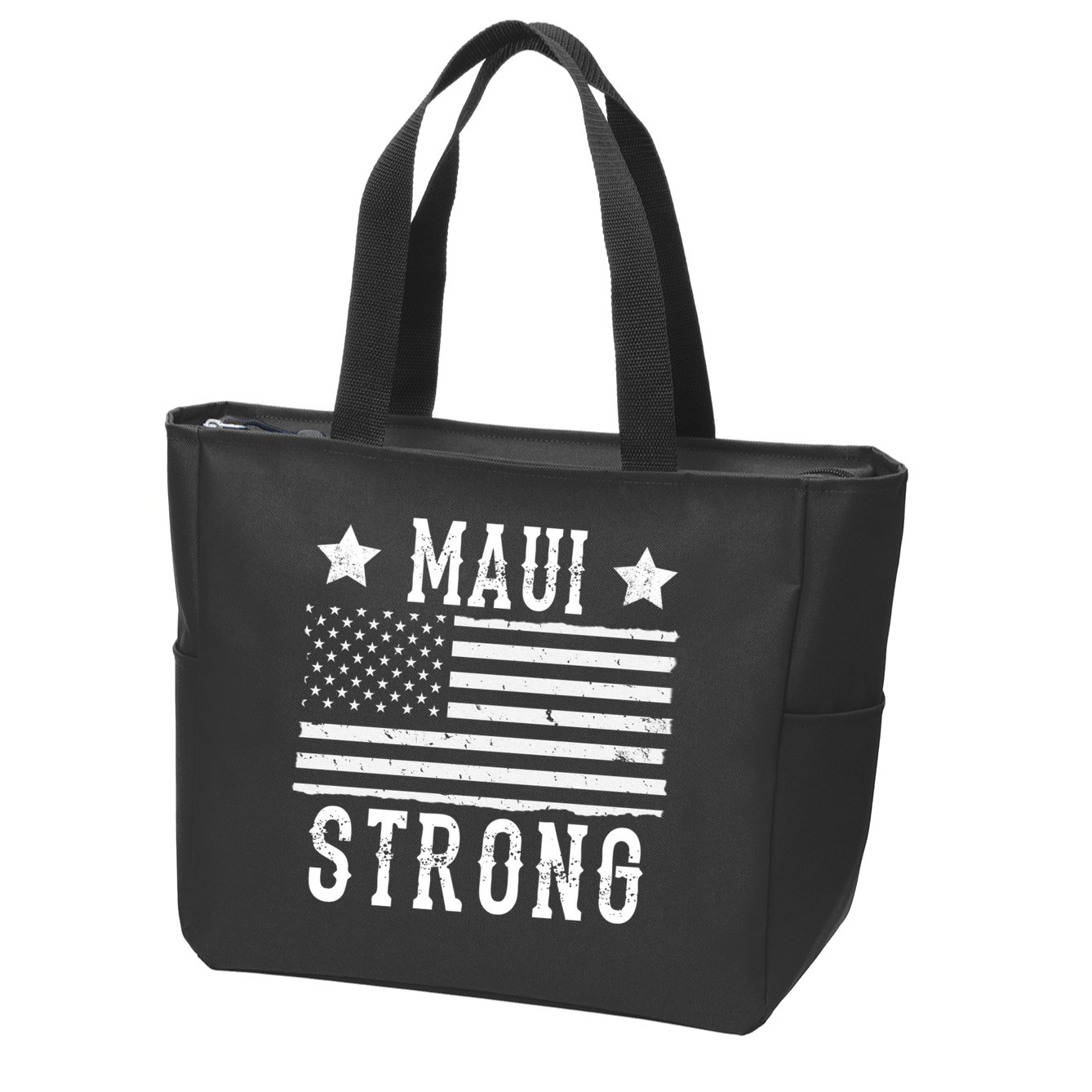 Maui Strong American Flag Zip Tote Bag