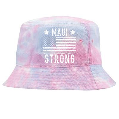 Maui Strong American Flag Tie-Dyed Bucket Hat