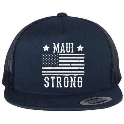 Maui Strong American Flag Flat Bill Trucker Hat