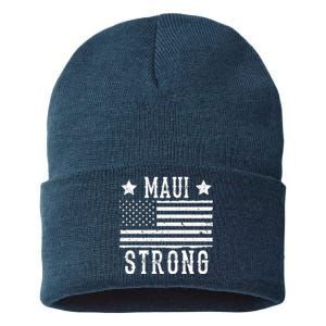 Maui Strong American Flag Sustainable Knit Beanie