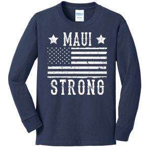 Maui Strong American Flag Kids Long Sleeve Shirt