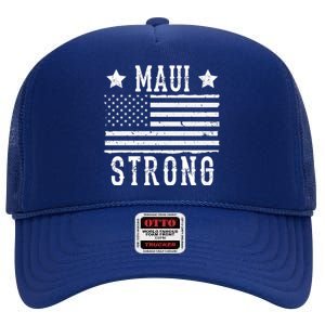 Maui Strong American Flag High Crown Mesh Back Trucker Hat