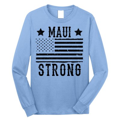 Maui Strong American Flag Long Sleeve Shirt