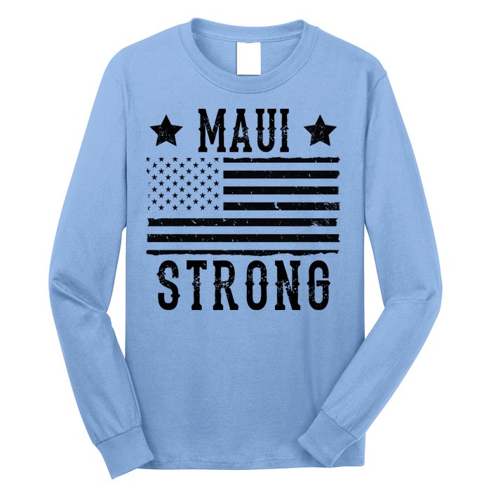 Maui Strong American Flag Long Sleeve Shirt