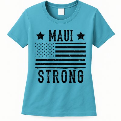 Maui Strong American Flag Womens T-Shirt