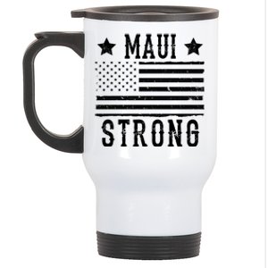 Maui Strong American Flag Stainless Steel Travel Mug