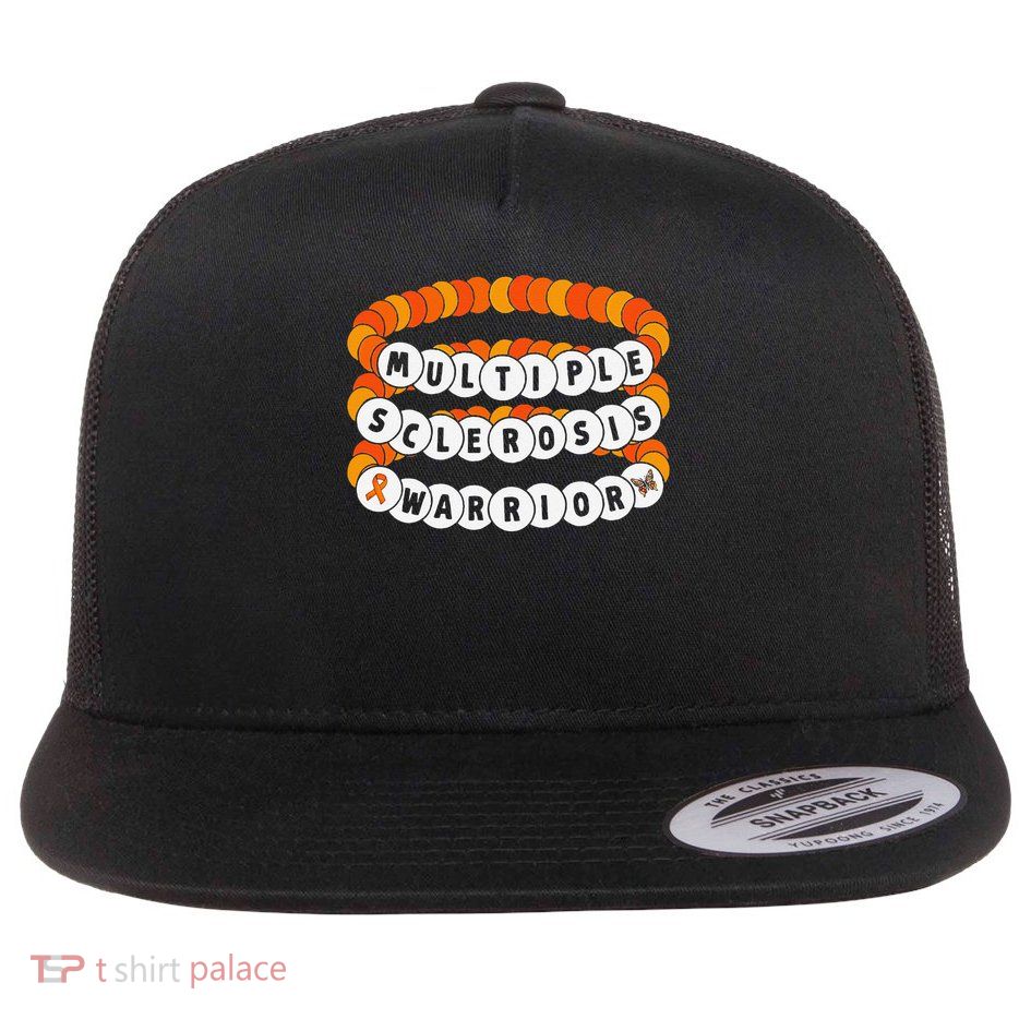 Multiple Sclerosis Awareness MS Warrior Friendship Bracelet Flat Bill Trucker Hat
