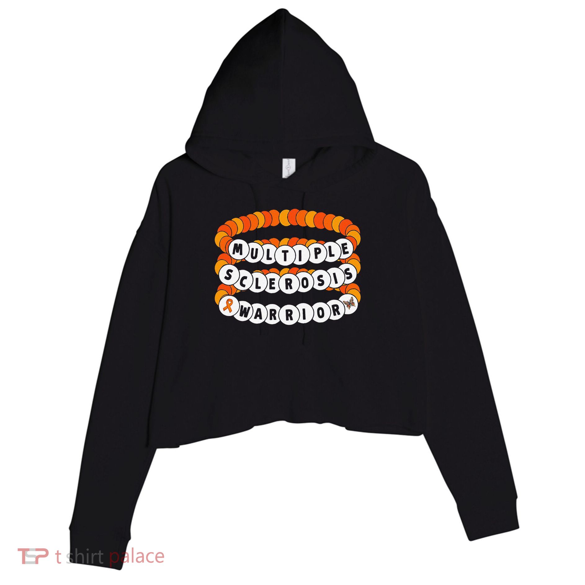 Multiple Sclerosis Awareness MS Warrior Friendship Bracelet Crop Fleece Hoodie