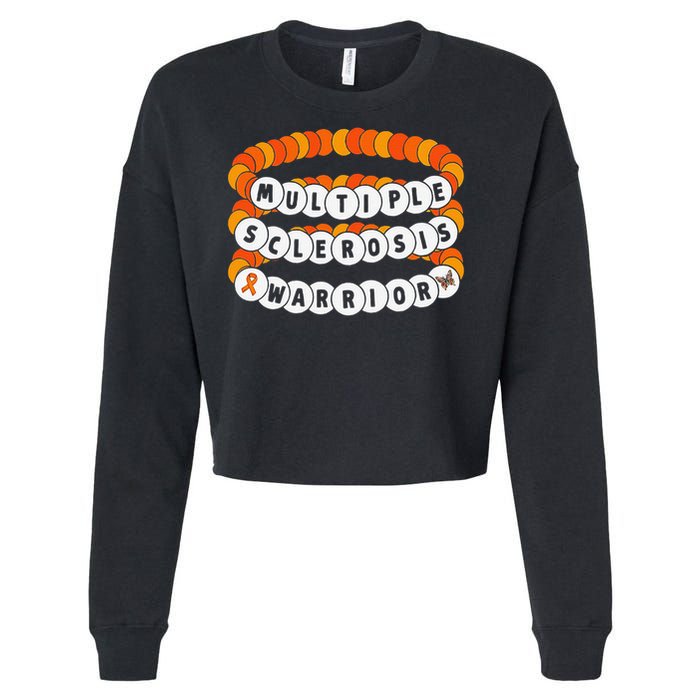 Multiple Sclerosis Awareness MS Warrior Friendship Bracelet Cropped Pullover Crew