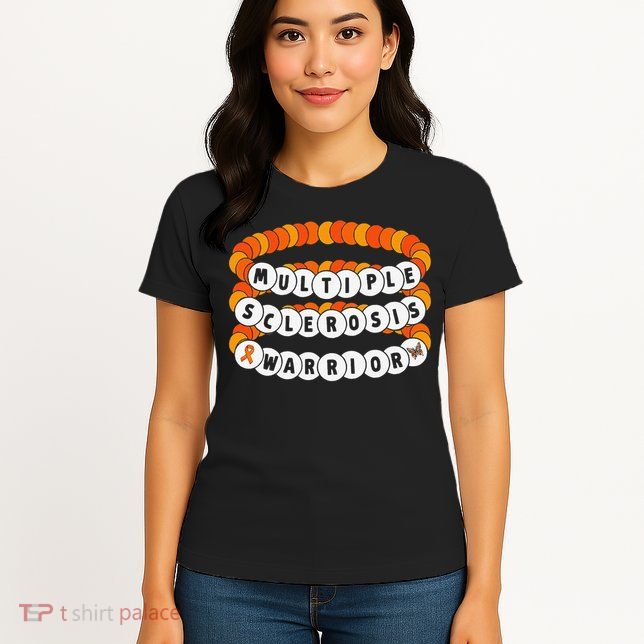 Multiple Sclerosis Awareness MS Warrior Friendship Bracelet Womens T-Shirt