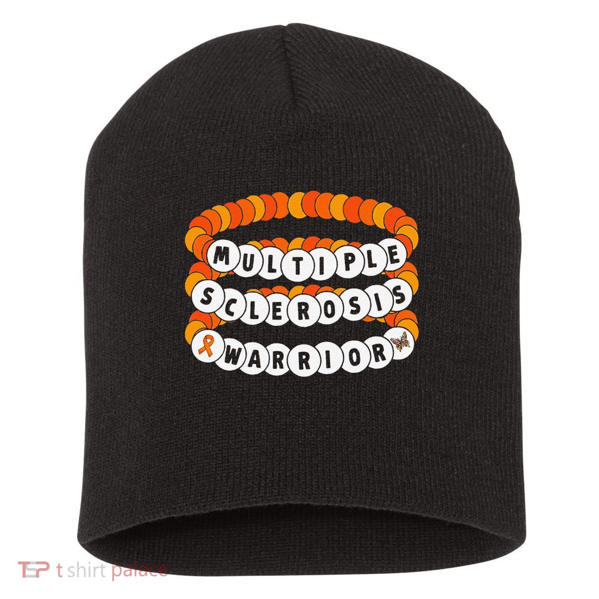 Multiple Sclerosis Awareness MS Warrior Friendship Bracelet Short Acrylic Beanie