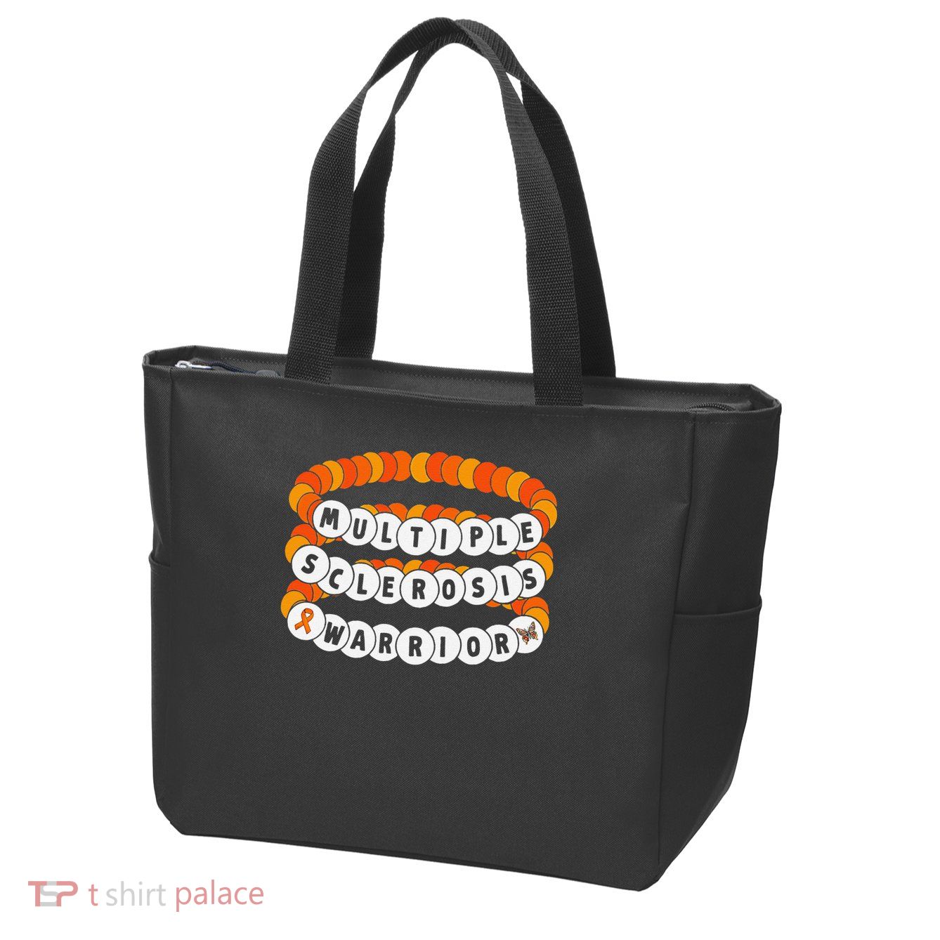 Multiple Sclerosis Awareness MS Warrior Friendship Bracelet Zip Tote Bag