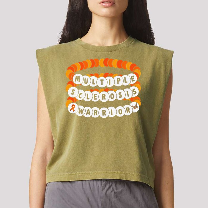 Multiple Sclerosis Awareness MS Warrior Friendship Bracelet Garment-Dyed Women's Muscle Tee