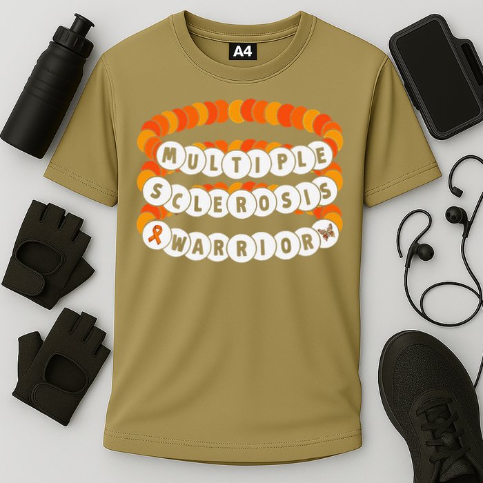 Multiple Sclerosis Awareness MS Warrior Friendship Bracelet Cooling Performance Crew T-Shirt