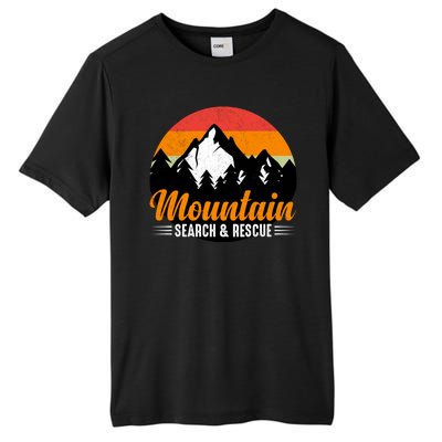 Mountain Search And Rescue Sunset Vintage Retro Tall Fusion ChromaSoft Performance T-Shirt