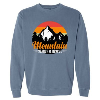 Mountain Search And Rescue Sunset Vintage Retro Garment-Dyed Sweatshirt