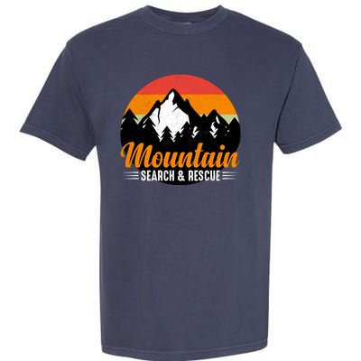 Mountain Search And Rescue Sunset Vintage Retro Garment-Dyed Heavyweight T-Shirt