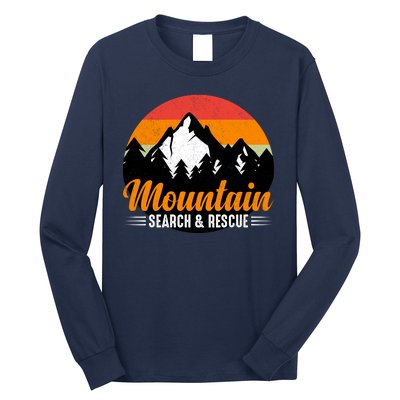 Mountain Search And Rescue Sunset Vintage Retro Long Sleeve Shirt