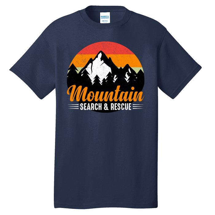 Mountain Search And Rescue Sunset Vintage Retro Tall T-Shirt